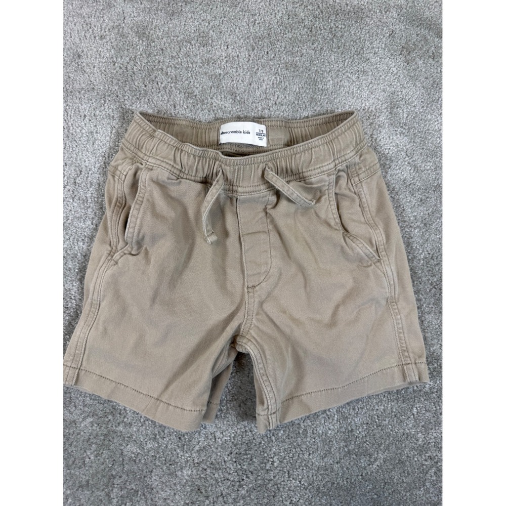 Abercrombie Kids Khaki Tan Pull On Chino Shorts Size 7/8 Regular Drawstring